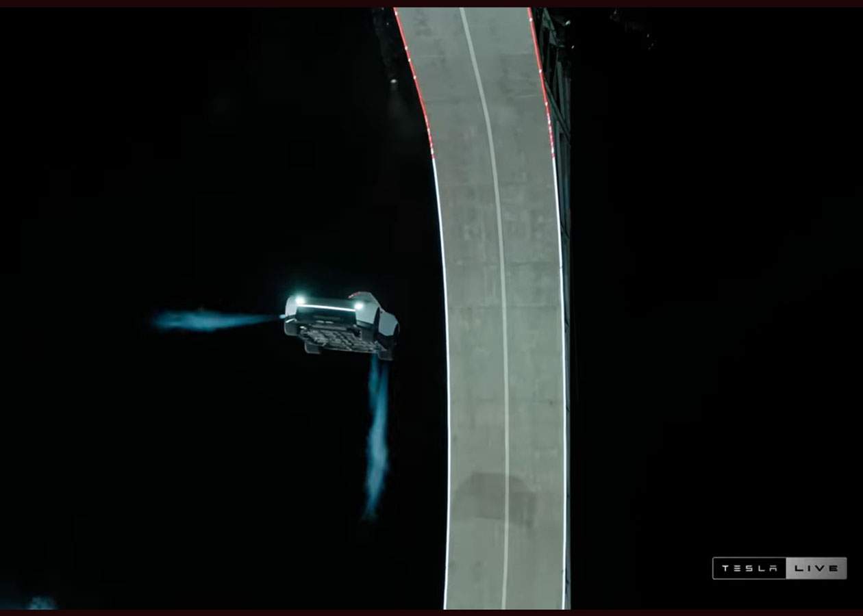 Tesla Roadster volando Autodigital Tesla Roadster, el auto volador de Elon Musk